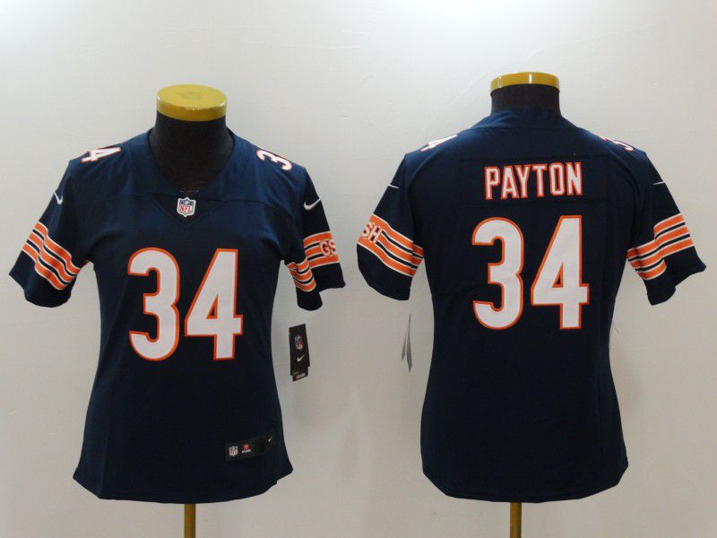 Women Chicago Bears #34 Walter Payton blue Nike Vapor Untouchable Limited NFL Jerseys